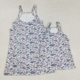 Mama Gray Camo Athletic Shorts Mommy & Me Adult Sleeveless Dress