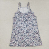 Mama Gray Camo Athletic Shorts Mommy & Me Adult Sleeveless Dress