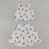 Fruit White Shorts Girls Swimsuits