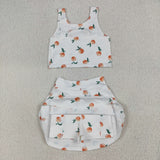 Fruit White Shorts Girls Swimsuits