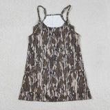 Mama Army Green Camo Athletic Shorts Mommy & Me Adult Sleeveless Dress