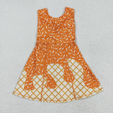 Waffle Ice Cream Orange Athletic Shorts Girls Sleeveless Dress