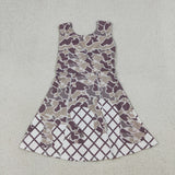 Waffle Camo Athletic Shorts Girls Sleeveless Dress