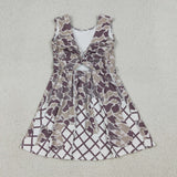 Waffle Camo Athletic Shorts Girls Sleeveless Dress