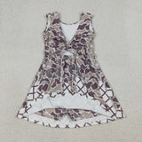 Waffle Camo Athletic Shorts Girls Sleeveless Dress