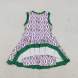 Crawfish Plaid Athletic Shorts Girls Mardi Gras Dress