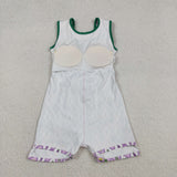 Crawfish Plaid Purple Green Athletic Shorts Girls Mardi Gras Dress