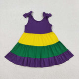 Purple Yellow Green Girls Mardi Gras Dress