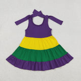 Purple Yellow Green Girls Mardi Gras Dress