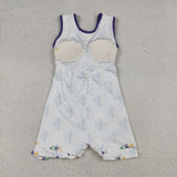 Plaid Purple White Athletic Shorts Girls Mardi Gras Dress