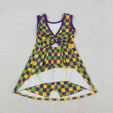 Plaid Athletic Shorts Girls Mardi Gras Dress