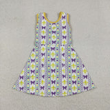 Bow Pattern Dots Stripe Athletic Shorts Girls Mardi Gras Dress