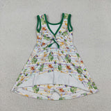 Dinosaur Stripe Athletic Shorts Girls Mardi Gras Dress