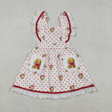 Heart Dog Pockets Lace Ruffles White Girls Valentines Dress