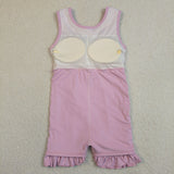 Solid Pink Ruffles Athletic Shorts Girls Sleeveless Dress