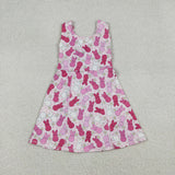 Bunny Floral Pink Athletic Shorts Girls Mardi Gras Dress