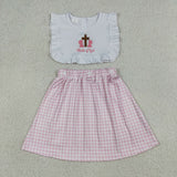 Child of God Cross Pink Plaid Girls Easter Dress