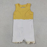 Yellow Plaid Bows Scalloped Athletic Shorts Girls Sleeveless Dress