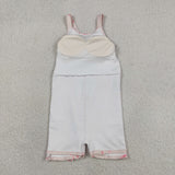 Pink Bow Pattern Athletic Shorts Girls Sleeveless Dress