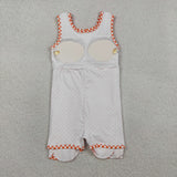 Orange Plaid Scalloped Athletic Shorts Girls Sleeveless Dress