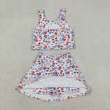 Firework Popsicle White Athletic Shorts Girls 4th of July Dress