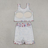 Firework Popsicle White Athletic Shorts Girls 4th of July Dress