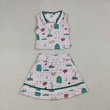Golf Pink Plaid Athletic Shorts Girls Skirt Sets
