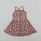 Team Pig Red Green Camo Athletic Shorts Girls Sleeveless Dress