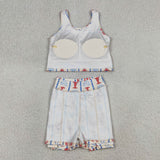 Shell Crawfish Athletic Shorts Girls Skirt Sets