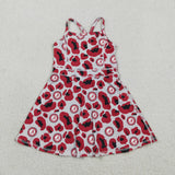A Baseball Team Black Red Leopard Print Athletic Shorts Girls Swimsuits