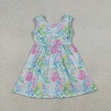 Mermaid Sea Grass Girls Sleeveless Dress