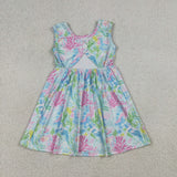 Mermaid Sea Grass Girls Sleeveless Dress