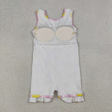 Floral Lemon Pink Plaid Ruffles Athletic Shorts Girls Sleeveless Dress