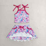 Sea Grass Hot Pink Athletic Shorts Girls Skirt Sets
