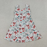 Bow Pattern Flag Athletic Girls 4th of July Dress