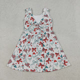 Bow Pattern Flag Athletic Girls 4th of July Dress