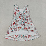 Bow Pattern Flag Athletic Girls 4th of July Dress