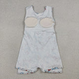 Bow Pattern Gray Athletic Shorts Girls 4th of July Dress