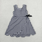 Black Scalloped Athletic Shorts Girls Sleeveless Dress