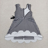 Black Scalloped Athletic Shorts Girls Sleeveless Dress