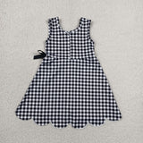 Black Scalloped Athletic Shorts Girls Sleeveless Dress