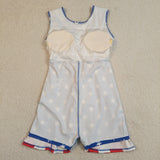 Stars Red Stripe Blue Athletic Shorts Girls 4th of July Dress