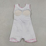 Castle Bow Pattern Pink Stripe Athletic Shorts Girls Sleeveless Dress