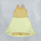Solid Yellow Athletic Shorts Girls Sleeveless Dress