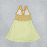 Solid Yellow Athletic Shorts Girls Sleeveless Dress