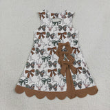 Brown Bows Scalloped Camo Deer Athletic Shorts Girls Sleeveless Dress