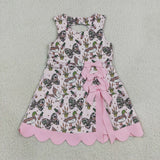 Pink Bows Scalloped Camo Duck Athletic Shorts Girls Sleeveless Dress