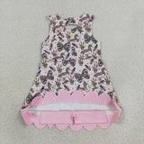 Pink Bows Scalloped Camo Duck Athletic Shorts Girls Sleeveless Dress