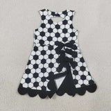 Black Bows Scalloped Soccer Athletic Shorts Girls Sleeveless Dress