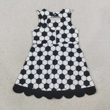 Black Bows Scalloped Soccer Athletic Shorts Girls Sleeveless Dress